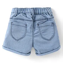 Babyhug Cotton Knit Half Sleeves Top & Denim Shorts Set With Fruits Print - Multicolor image 5