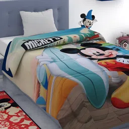 Disney Multicoloured Mickey Mouse Printed AC Room 300 GSM Single Bed Comforter image 1