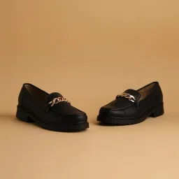 Eridani Women's Elsie Black Loafers image 1