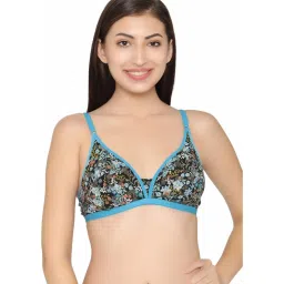 Clovia Black & Blue Non-Wired Non-Padded Everyday Bra image 1