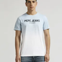 Pepe Jeans Stormy Sea Blue Cotton Slim Fit Ombre T-Shirt image 1