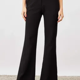 SALT Attire Black Courteous Flared Mid Rise Pants image 1