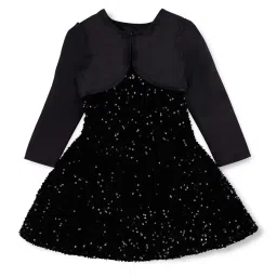 Gini & Jony Kids Black Embellished Full Sleeves Dress image 1