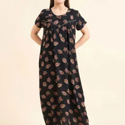 Sweet Dreams Black Cotton Printed Night Dress image 1