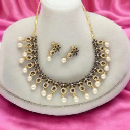 Sri Jagdamba Pearls Roshan Pearl Necklace Set-picture-23