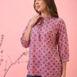 Globus Pink Polyester Print Tunic image 1