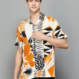 Fame Forever by Lifestyle Beige Regular Fit Printed Shirt image 1