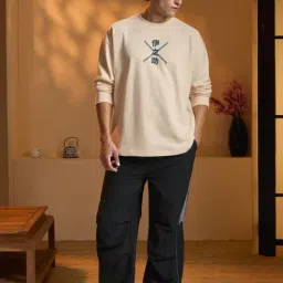 The Souled Store Beige Cotton Graphic Relaxed Fit T-Shirt-picture-39