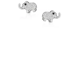 Shyne Jewels 92.5 Sterling Silver Rhodium-Plated Cubic Zirconia Studded Contemporary Studs-picture-31