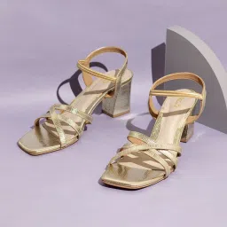 Inc.5 Women's Gold Cross Strap Sadals image 1