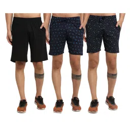 Vimal Jonney Multicolor Mid Rise Shorts (Pack of 3) image 1