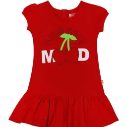 Bodycare Kids Red Cotton Printed Frock Dress image 1