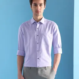 Arrow Purple Cotton Regular Fit Striped Shirt-picture-14