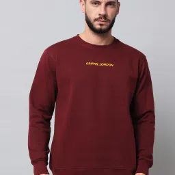GRIFFEL Maroon Round Neck Sweatshirt image 1