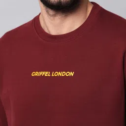 GRIFFEL Maroon Round Neck Sweatshirt image 4