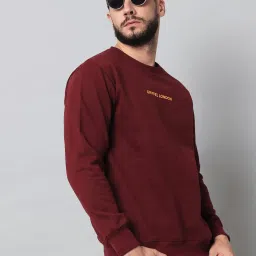 GRIFFEL Maroon Round Neck Sweatshirt image 3