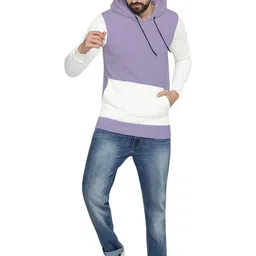 BEYOU FASHION Men Colourblocked Hooded Sweatshirt image 3