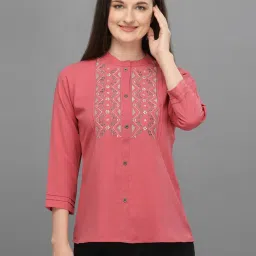 Prettify Pink Embroidered Top image 1
