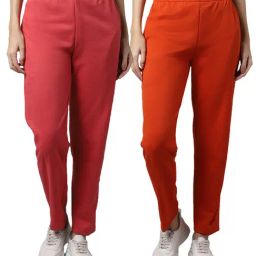Vimal Jonney Pink & Orange Regular Fit Mid Rise Track Pants - Pack of 2-picture-34