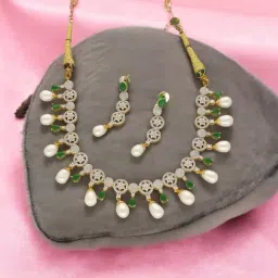 Sri Jagdamba Pearls Gitan Pearl Necklace Set-picture-42