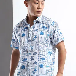 THE BEETEL HOUSE Men Graphic Printed Spread Collar Casual Shirt-picture-23