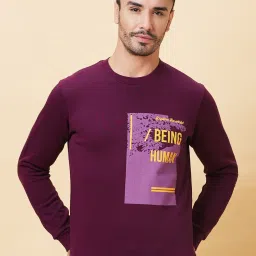 Being Human Red Oversized Print Sweatshirt image 1