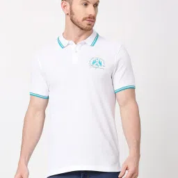 Being Human White Regular Fit Polo T-Shirt image 1