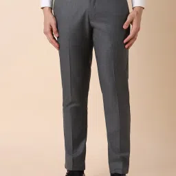 Allen Solly Grey Slim Fit Checks Trousers image 1