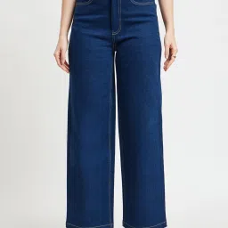 Fablestreet Navy Cotton High Rise Jeans image 1