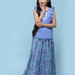 Biba Girls Purple Cotton Embroidered Casual Top and Tees-image-69