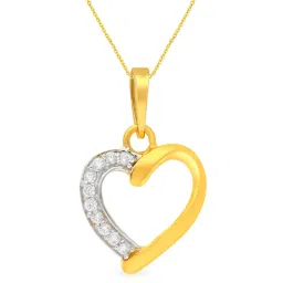 Malabar Gold and Diamonds 18k Gold Heart Pendant without Chain for Women image 1