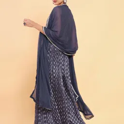 Soch Navy Printed Jumpsuit With Dupatta image 2