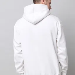 GRIFFEL White Full Sleeves Hooded Sweatshirt image 2