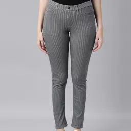 Go Colors! Grey Striped Jeggings image 1