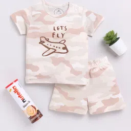 Clt.s Kids Multicolor Camouflage T-Shirt with Shorts image 1
