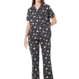 Smarty Pants Grey Regular Fit Printed Pyjama Set-picture-32