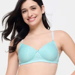Clovia Blue Regular Fit Printed Bra image 1