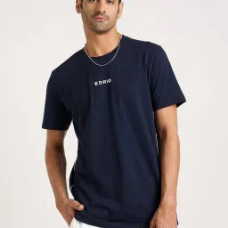 EDRIO Navy Regular Fit Crew T-Shirt image 1