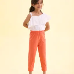 Go Colors! Kids Light Coral Cotton Slim Fit Leggings image 1