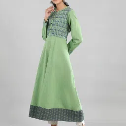 Aurelia Green Printed Straight Kurta image 4