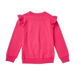 Cub McPaws Kids Pink Cotton Printed Full Sleeves Sweatshirt image 2