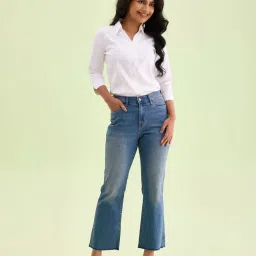 Go Colors! Blue Flared Fit Mid Rise Jeans image 1