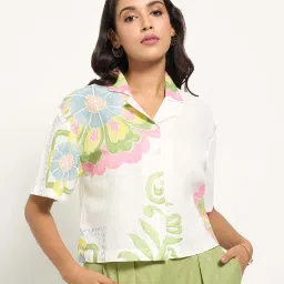 Akkriti by Pantaloons Snow White Printed Casual Shirt image 1