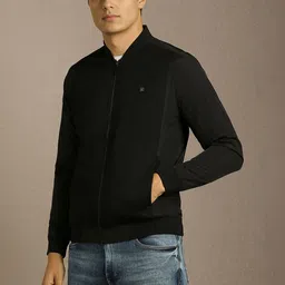 Louis Philippe Jeans Men Geometric Open Front Jacket image 3