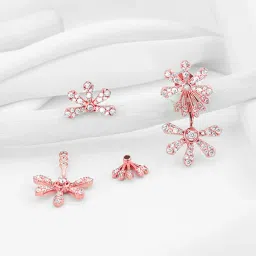 GIVA 925 Silver Bhumi Rose Gold Melodic Musli Convertible Earrings for Women & Girls image 1