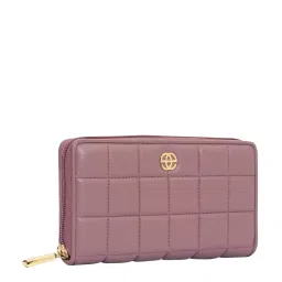 Eske Pink Quilted Zip Around Wallet for Women image 2