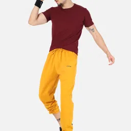 GRIFFEL Mustard Regular Fit Joggers image 5