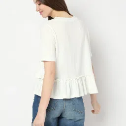 Vero Moda White Cotton Regular Fit Top image 2