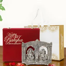 INTERNATIONAL GIFT Silver-Toned Lord Laxmi Ganesh Religious Idol Showpiece-picture-32