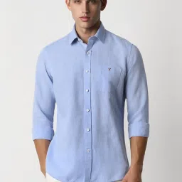 Van Heusen Blue Slim Fit Texture Shirt image 1